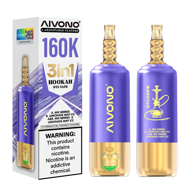 Aivono Hookah DTL VAPE 160K Rechargeable Disposable Vape B2B Wholesale
