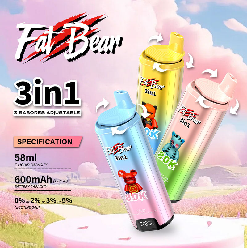 AIVONO 3-in-1 Disposable FATBEAR 80K Personal Vaporizer – 80,000 Puffs