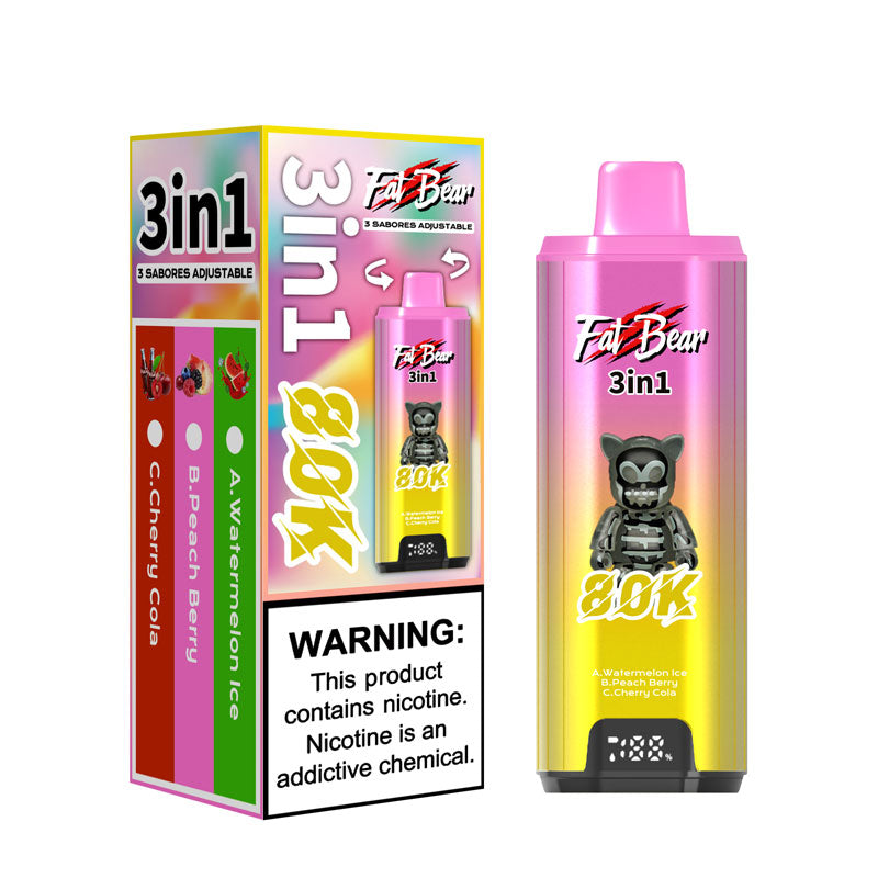 AIVONO 3-in-1 Disposable FATBEAR 80K Personal Vaporizer – 80,000 Puffs
