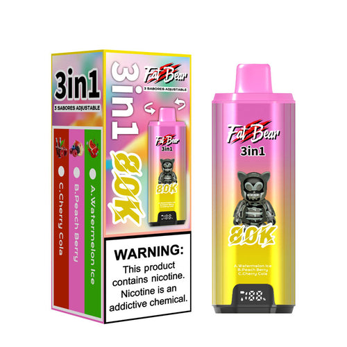 AIVONO 3-in-1 Disposable FATBEAR 80K Personal Vaporizer – 80,000 Puffs