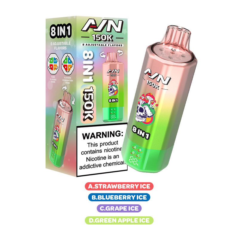 AIVONO AVN 8-in-1 Disposable Vape 150,000 Puffs 8 Flavors With LED Display